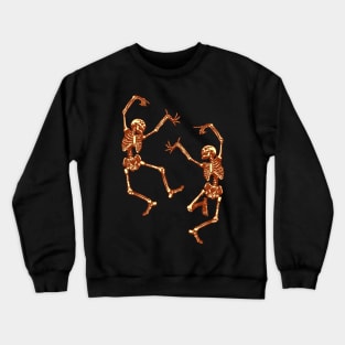 Dancing Skeletons - Playful Halloween Illustration Crewneck Sweatshirt